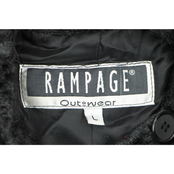 Vintage Rampage Outerwear Black Y2K Fuzzy Cropped Jacket - Picture 8 of 8